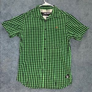 10. Deep Green & Black Plaid Short Sleeve Shirt